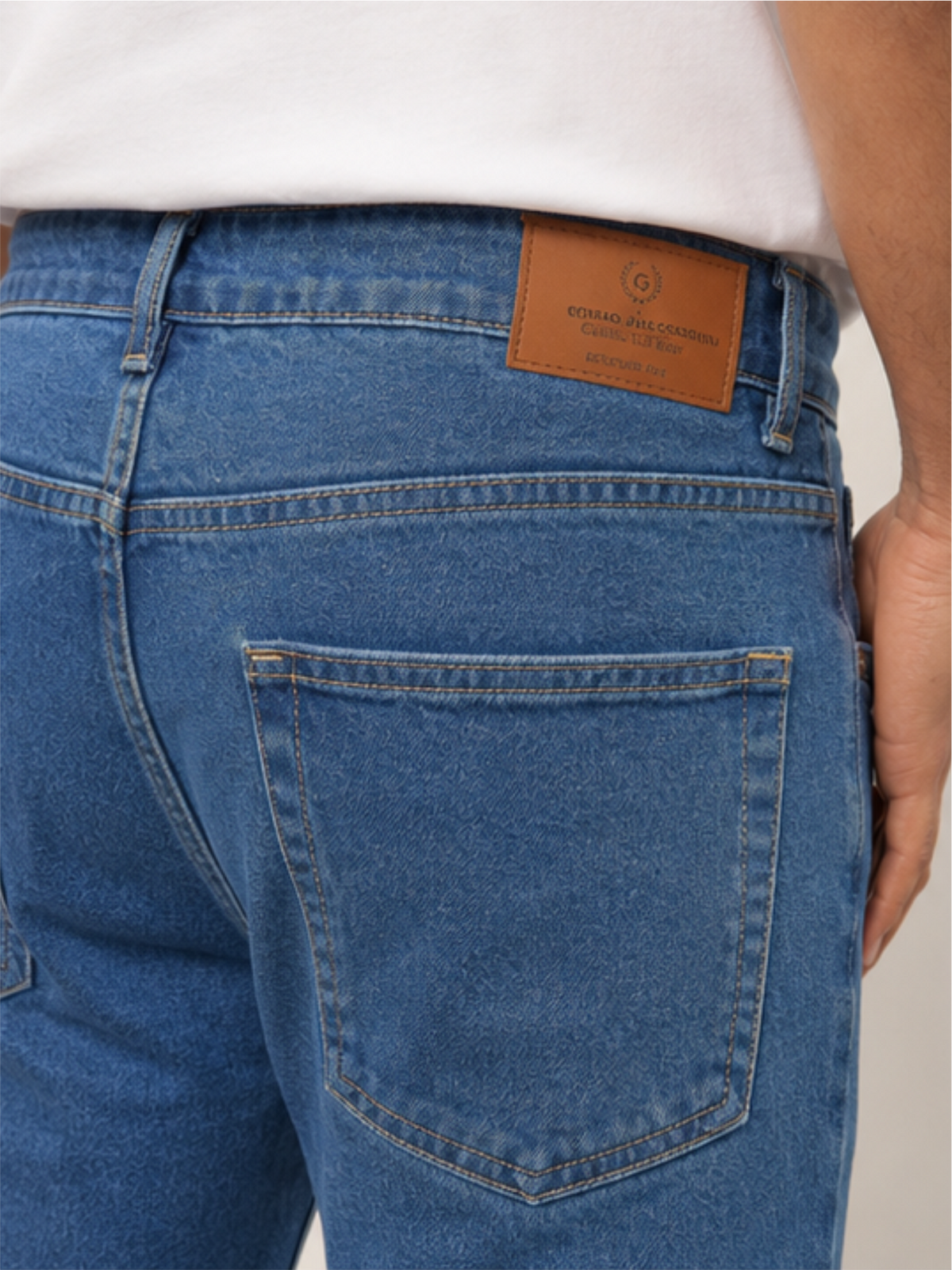 Men's Comfort Fit Stretch Jeans, Mid Blue