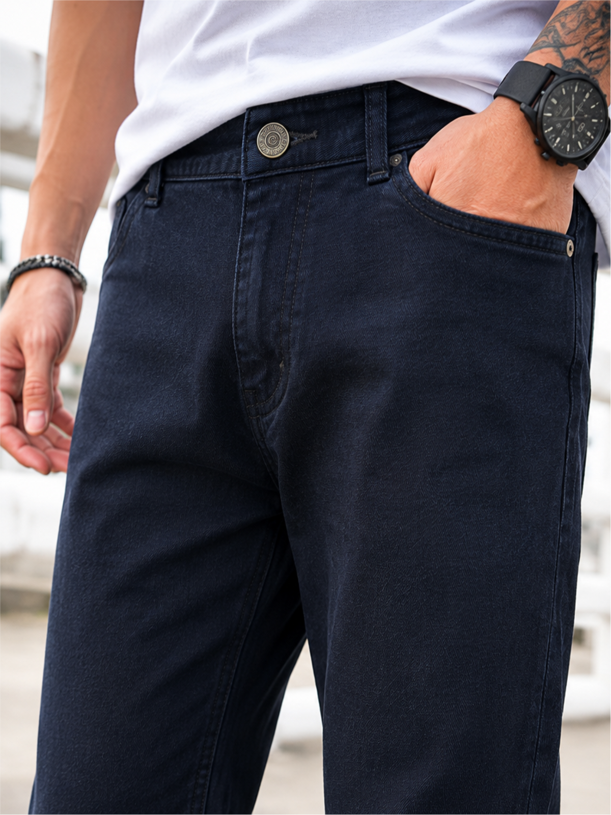 Men's Comfort Fit Stretch Jeans, Black