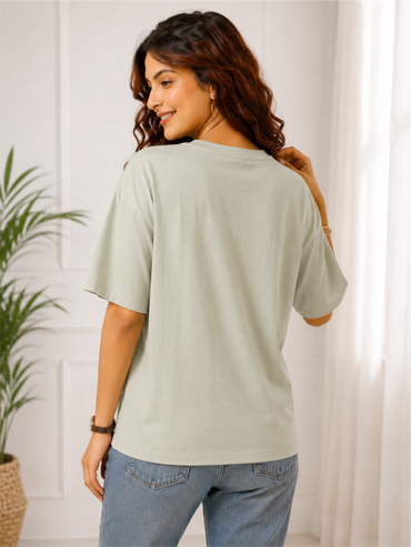 Oversized Round Neck Printed T-Shirt