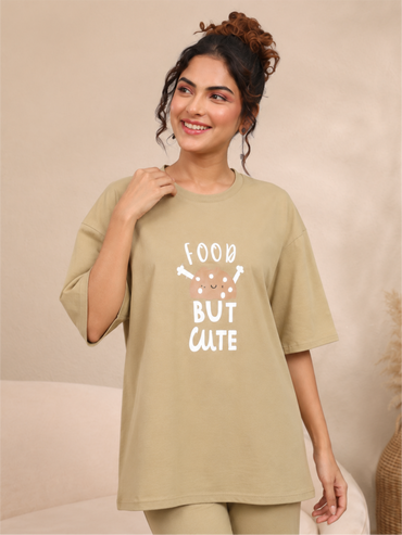 Casual Cotton T-Shirt with Straight Pants Co-Ord Set