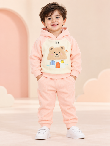 Baby Plush Feel Hooded Winter Set for Boys & Girls
