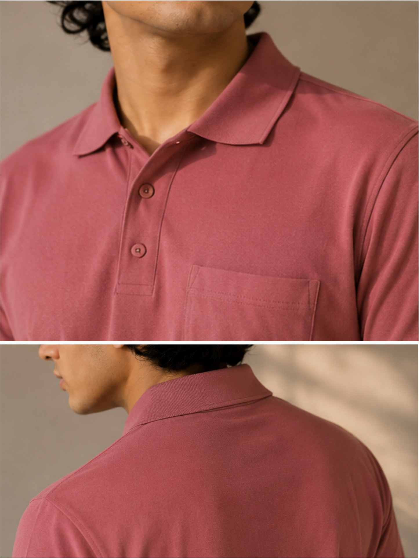 Men's Matty Polo Neck with Packet Half Slivees T-Shirt, Rust