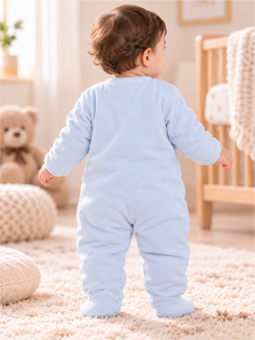 Infant Soft Full-Coverage Winter Romper with Footed Design