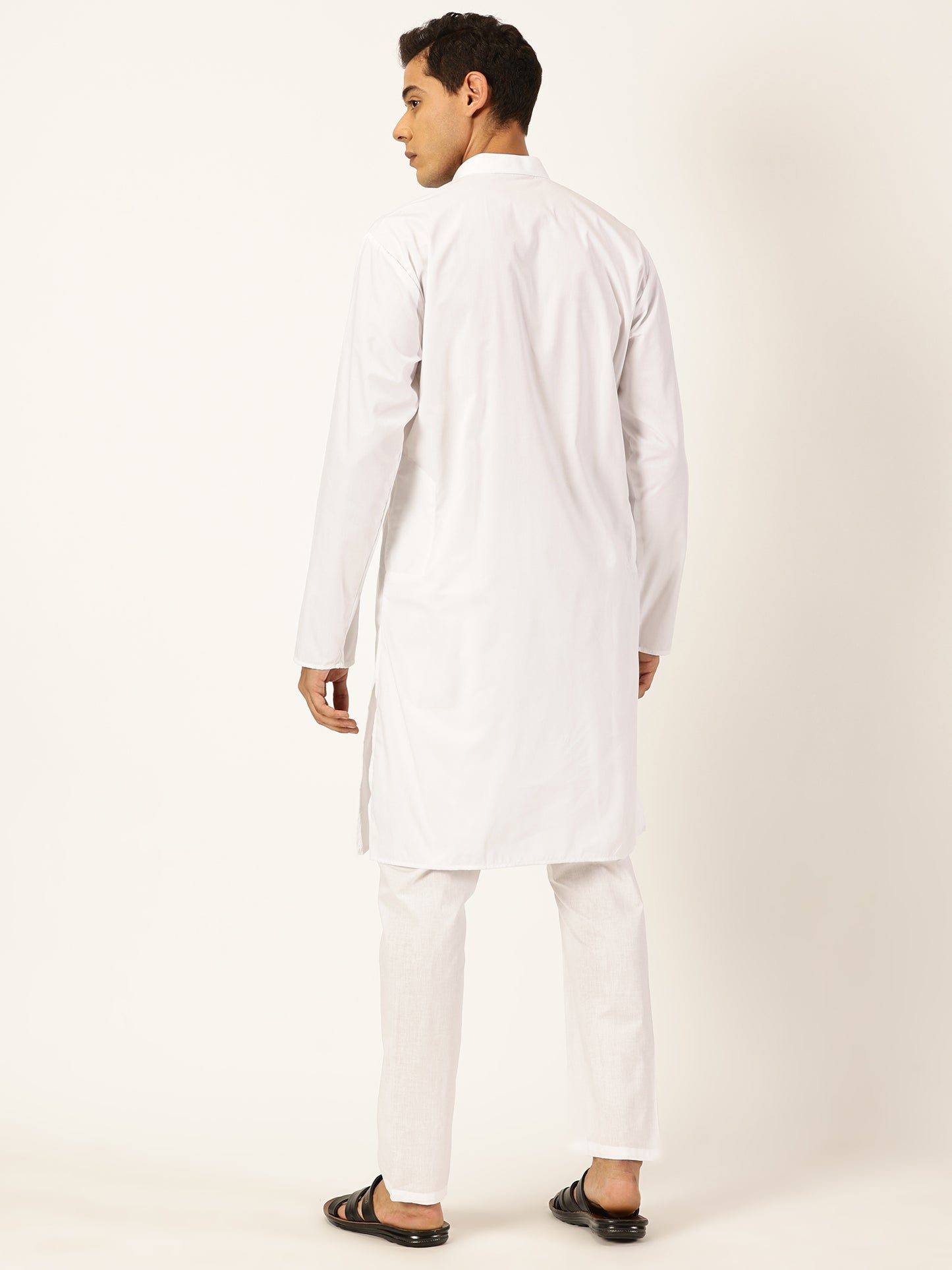 WHITE KURTA PYJAMA PLAIN COTTON