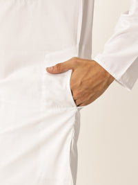 WHITE KURTA PYJAMA PLAIN COTTON