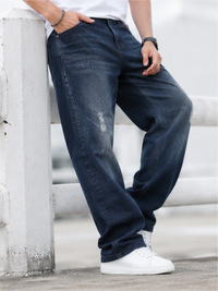Men's Comfort Fit Stretch Jeans, Dark Blue