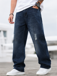 Men's Comfort Fit Stretch Jeans, Dark Blue