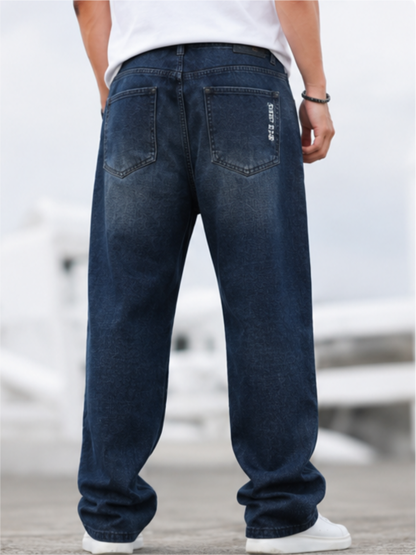 Men's Comfort Fit Stretch Jeans, Dark Blue