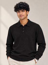 Premium Full-Sleeve Polo Neck Pullover Stylish Casual Wear