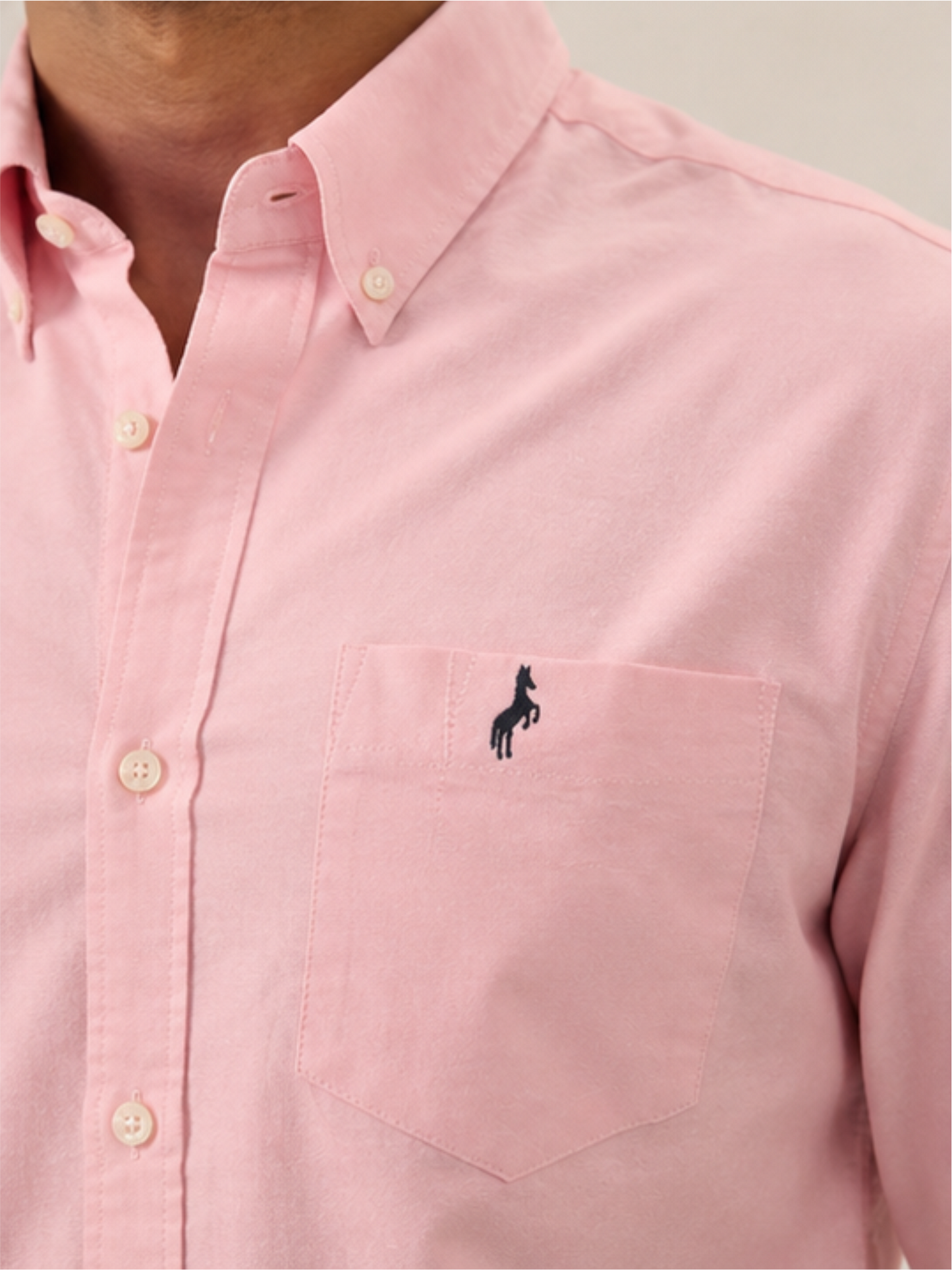 Men's Oxford Solid Cotton Casual Shirt, Pink