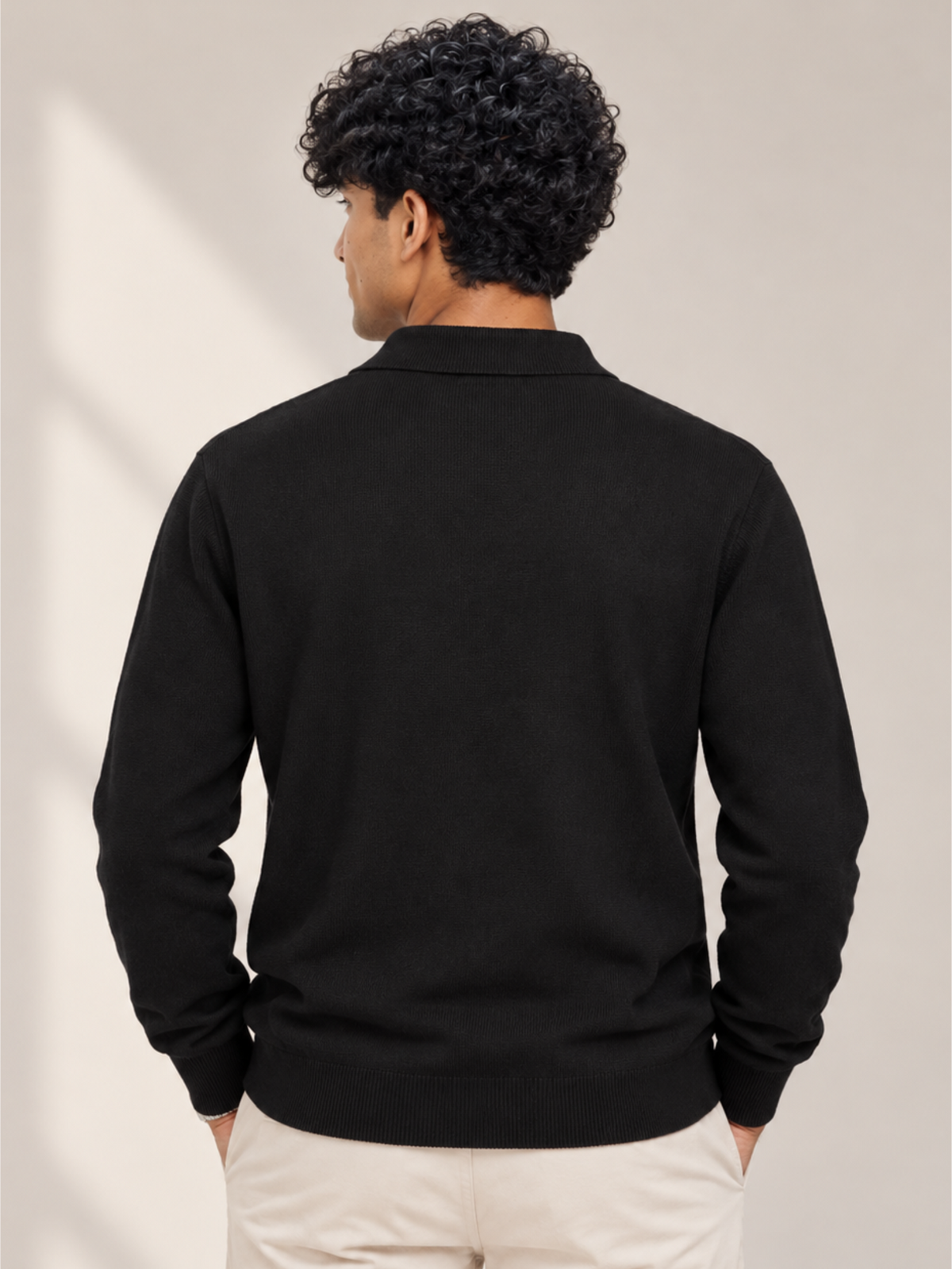 Premium Full-Sleeve Polo Neck Pullover Stylish Casual Wear