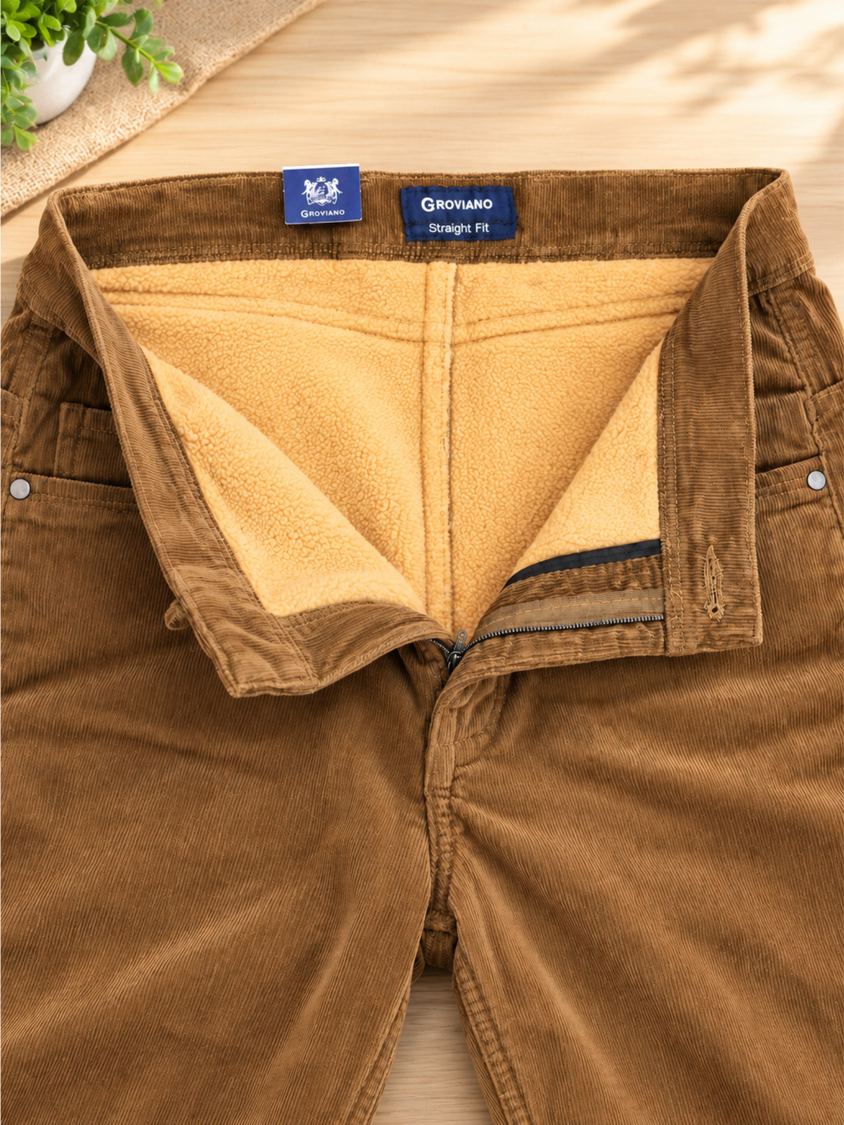 Men Comfort Fit Corduroy Stretchable Trousers