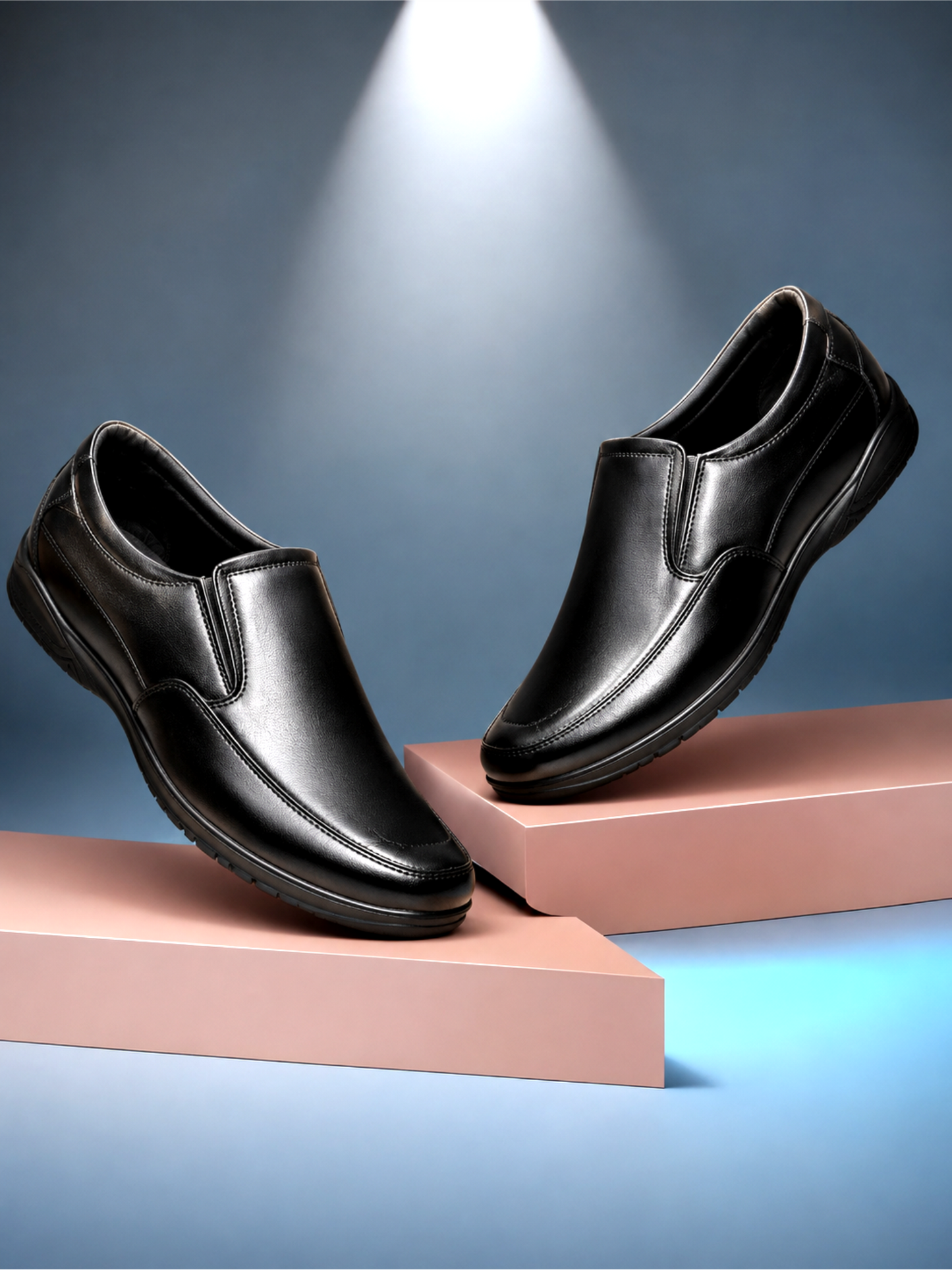 Groviano Premium Leather Look Formal Shoes for Men, Black