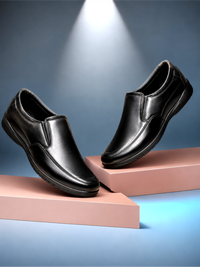 Groviano Premium Leather Look Formal Shoes for Men, Black