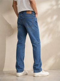 Men's Comfort Fit Stretch Jeans, Mid Blue