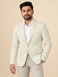 Modern Textured Tailored Single-Breasted Blazer