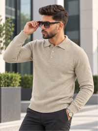 Premium Full-Sleeve Polo Neck Pullover Stylish Casual Wear