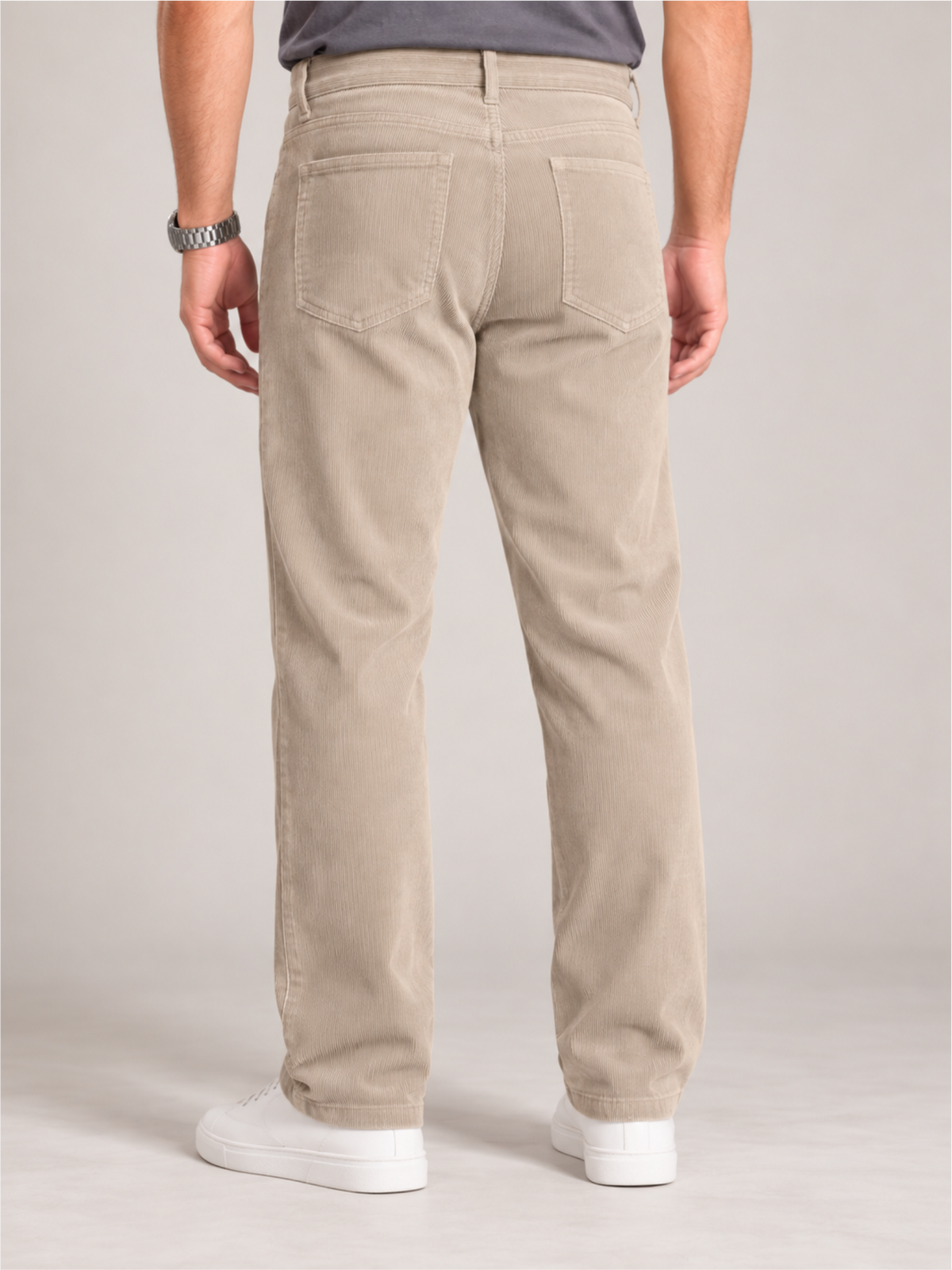 Men Comfort Fit Corduroy Stretchable Trousers