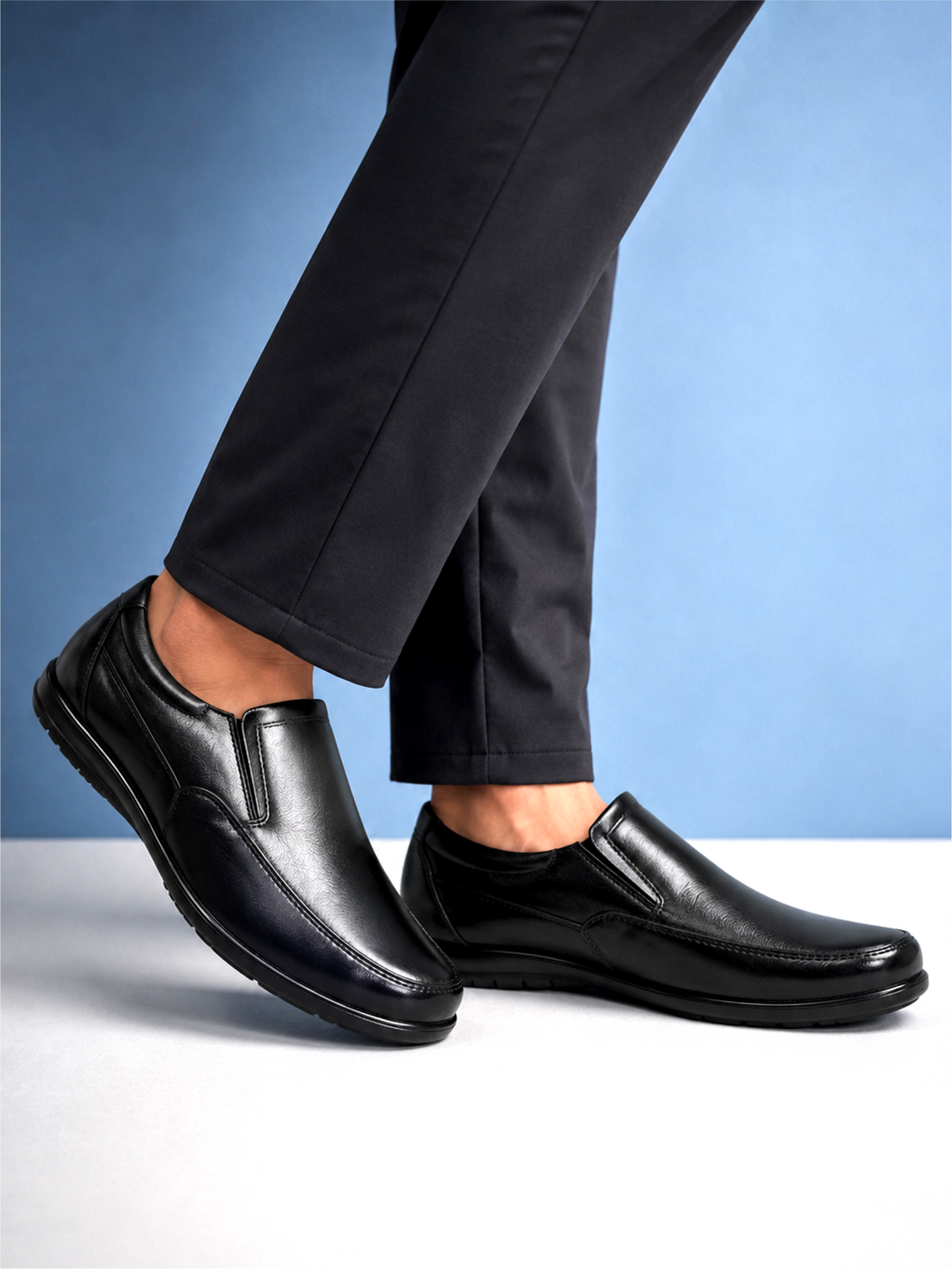 Groviano Premium Leather Look Formal Shoes for Men, Black
