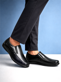 Groviano Premium Leather Look Formal Shoes for Men, Black