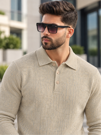 Premium Full-Sleeve Polo Neck Pullover Stylish Casual Wear