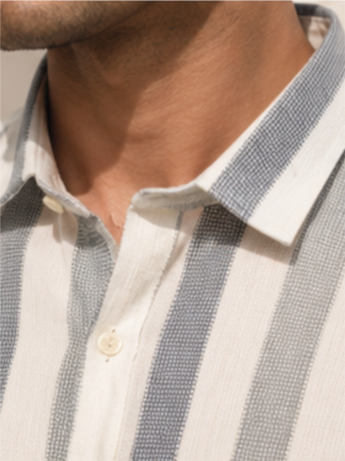 Men Regular Fit Striped Spread Collar Casual Shirt, Gray
