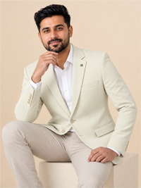 Modern Textured Tailored Single-Breasted Blazer