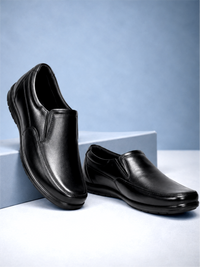 Groviano Premium Leather Look Formal Shoes for Men, Black