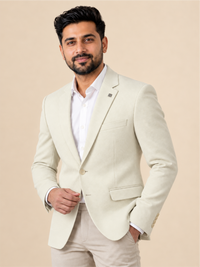Modern Textured Tailored Single-Breasted Blazer