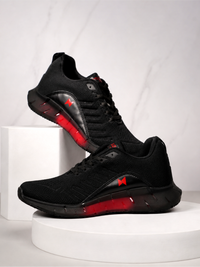 Groviano LightWeight Sports Running Shoes For Men, Black & Red