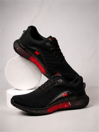 Groviano LightWeight Sports Running Shoes For Men, Black & Red