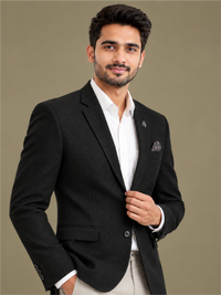 Modern Textured Tailored Single-Breasted Blazer