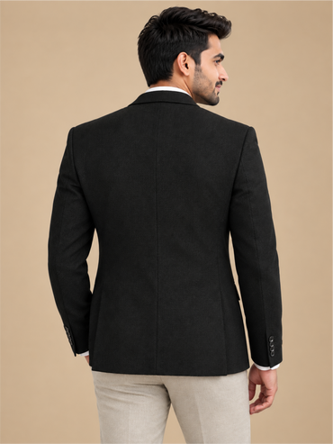 Modern Textured Tailored Single-Breasted Blazer