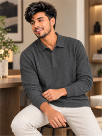 Premium Full-Sleeve Polo Neck Pullover Stylish Casual Wear
