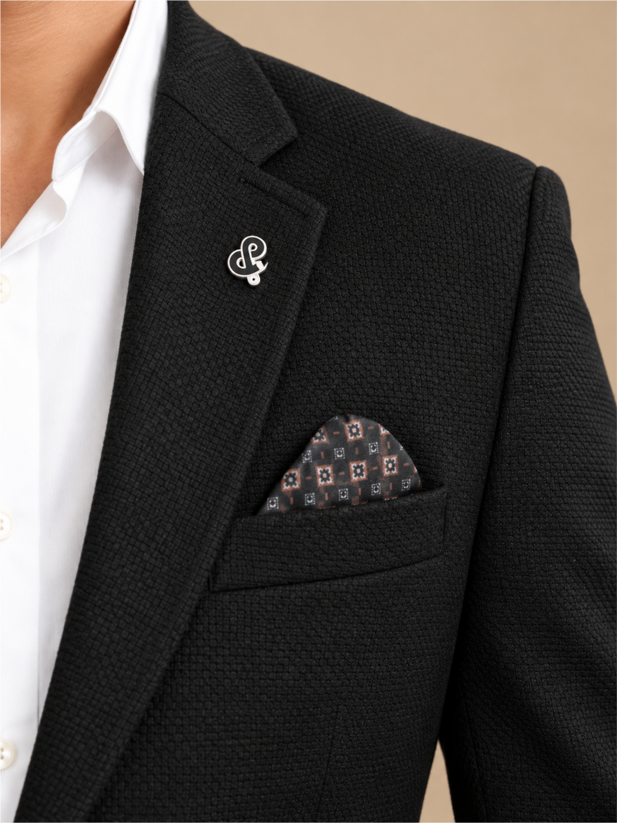 Modern Textured Tailored Single-Breasted Blazer