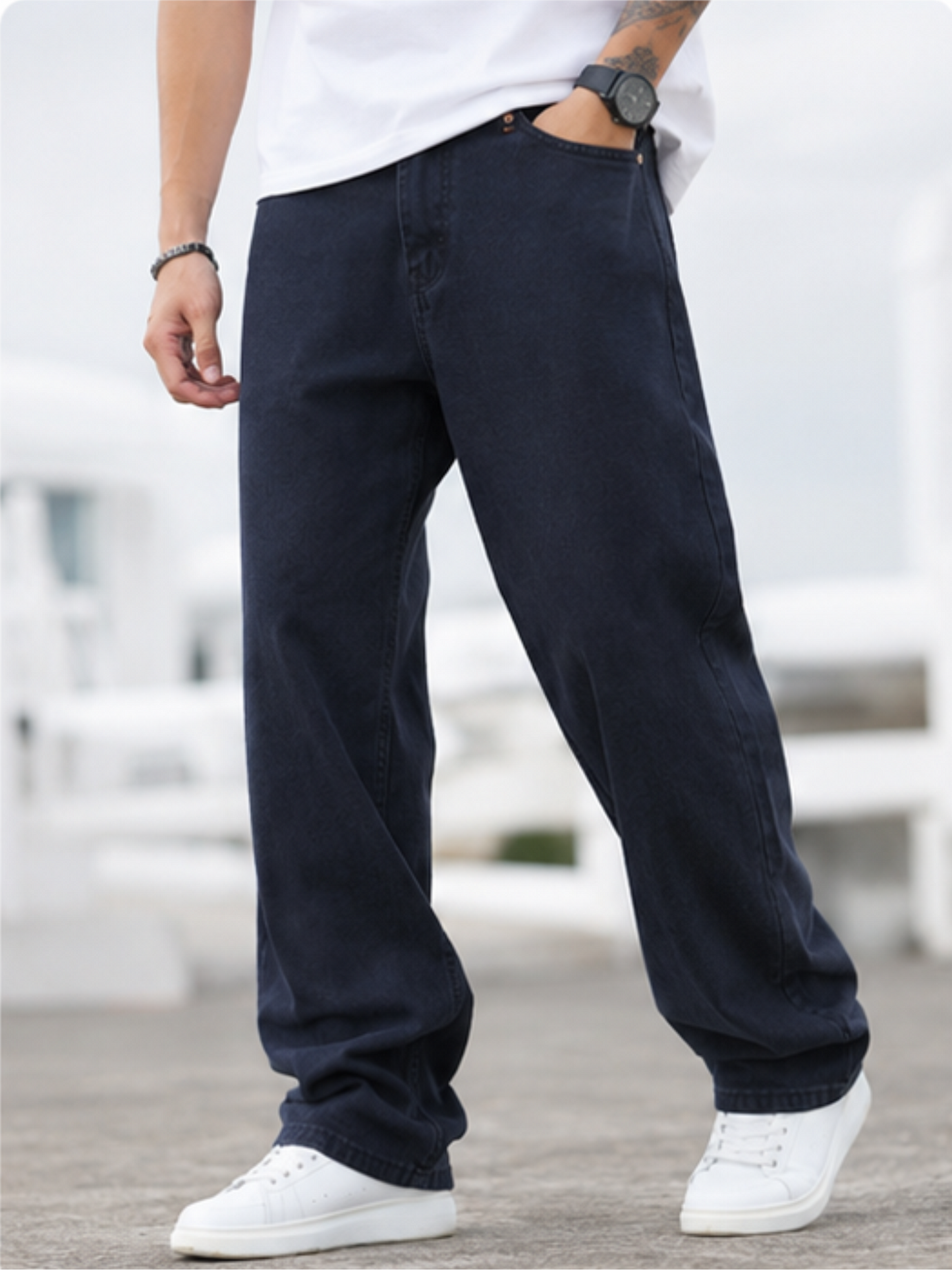 Men's Comfort Fit Stretch Jeans, Black