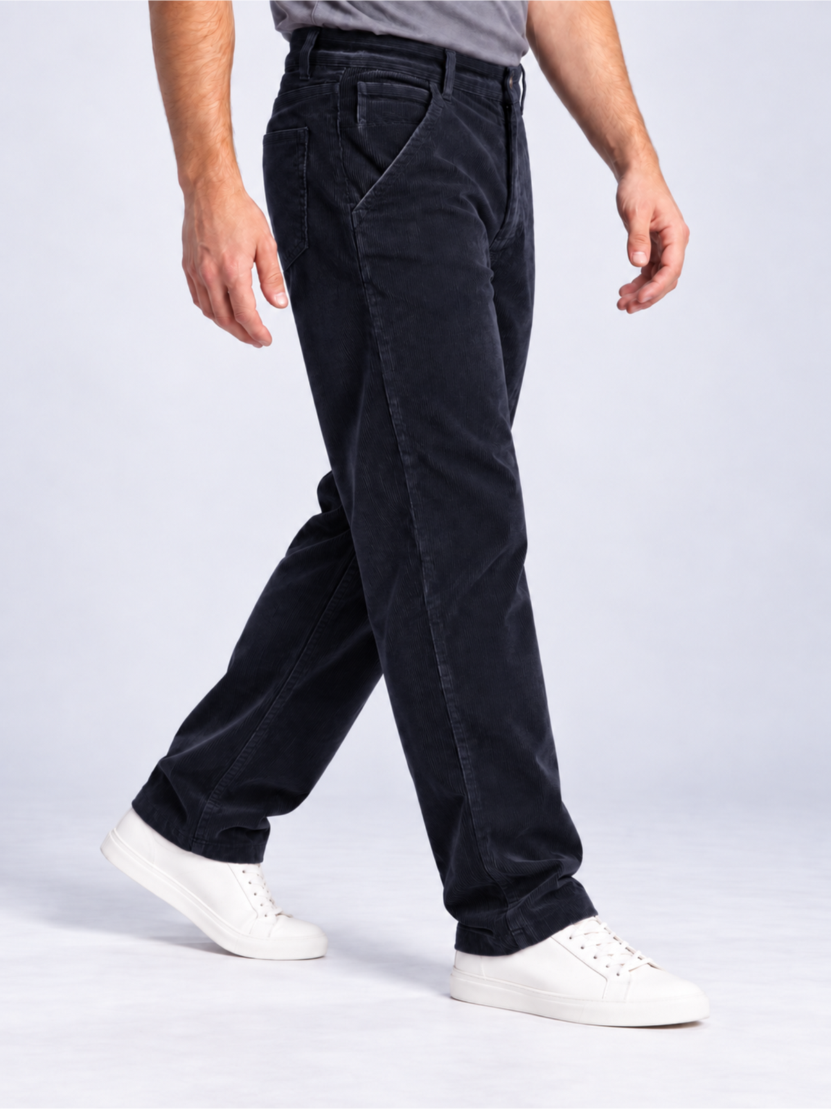 Men Comfort Fit Corduroy Stretchable Trousers