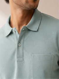 Men's Premium & Polo Neck Half Sleeves Plain with Pocket, Pine Green