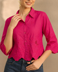 Premium Collar Printed Relaxed Fit Cotton Casual Shirt