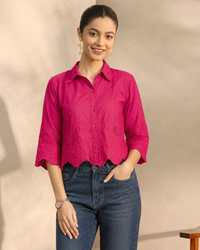 Premium Collar Printed Relaxed Fit Cotton Casual Shirt