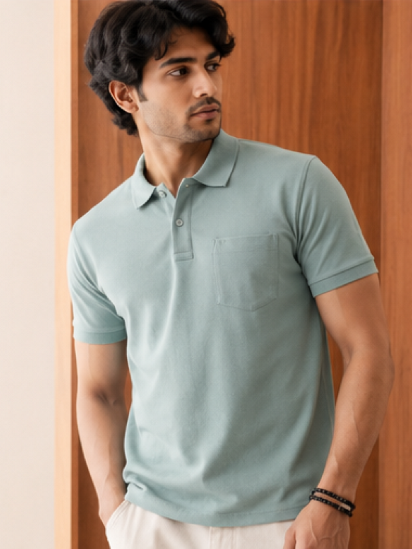 Men's Premium & Polo Neck Half Sleeves Plain with Pocket, Pine Green