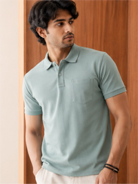 Men's Premium & Polo Neck Half Sleeves Plain with Pocket, Pine Green