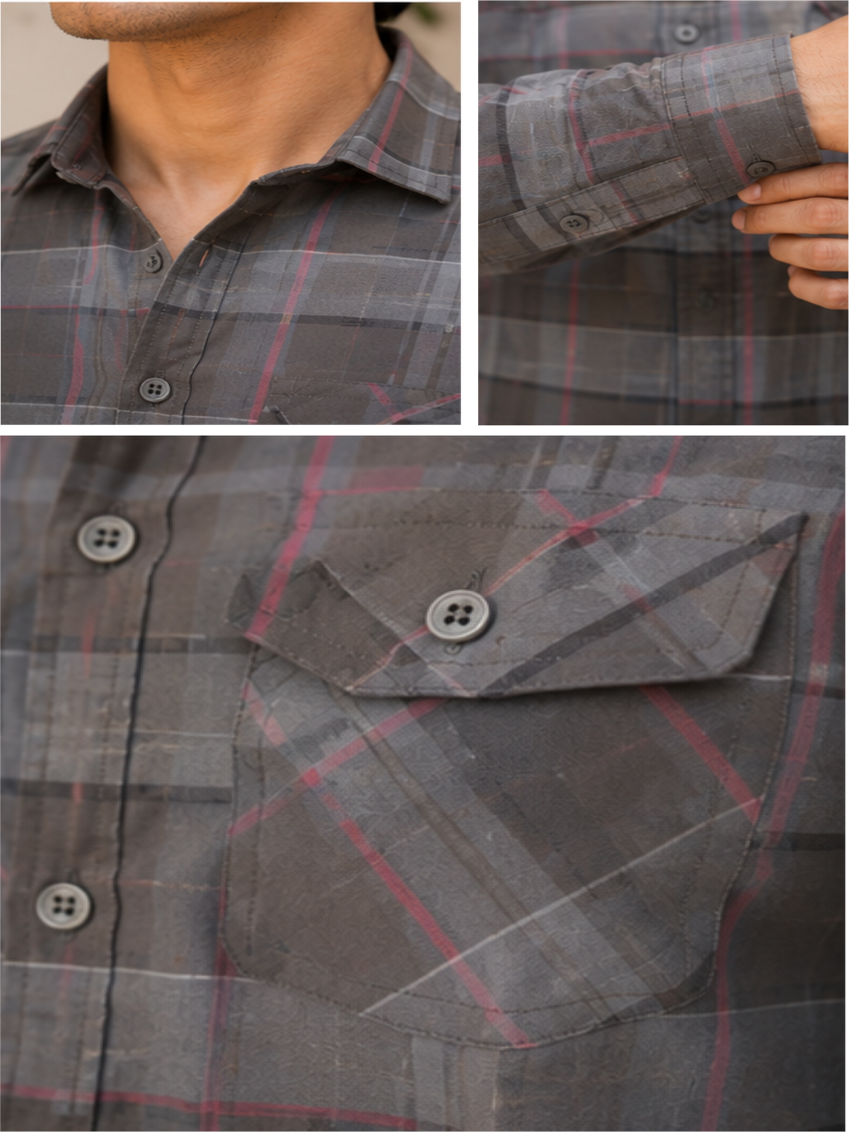 Men's Slim Fit Full Sleeves Checked Cotton Casual Shirt