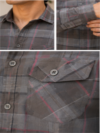 Men's Slim Fit Full Sleeves Checked Cotton Casual Shirt