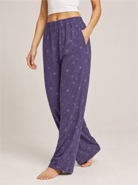 Stylish Purple Floral Print Relaxed Lower for Women