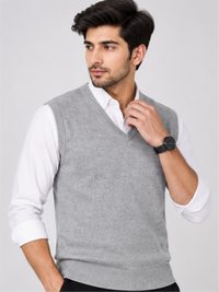 Men's Classic V-Neck Grey Sweater Vest