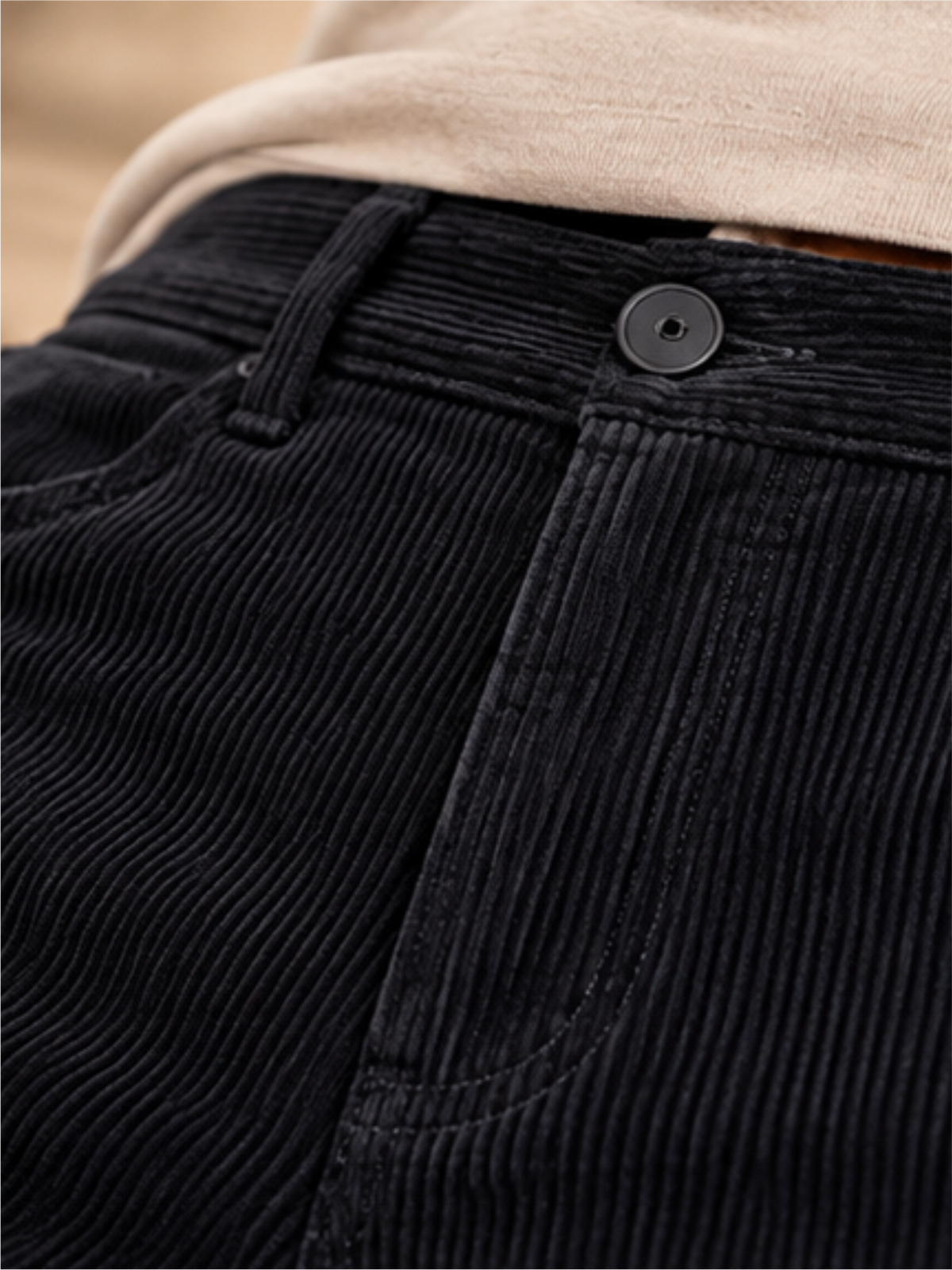 Men Comfort Fit Corduroy Stretchable Trousers