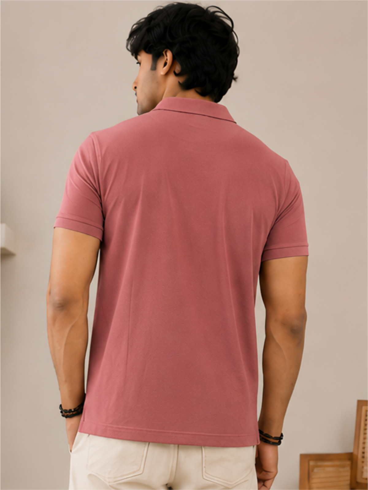 Men's Premium & Polo Neck Half Sleeves Plain with Pocket, Rust