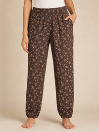 Floral Print Elastic Waist Lower for Women