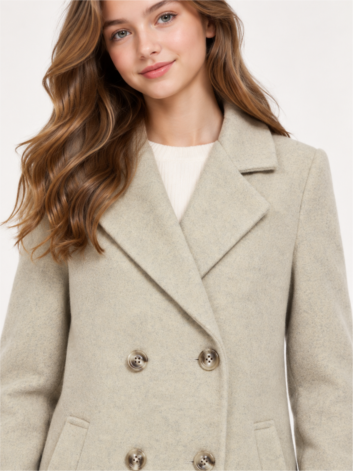 Girls Soft Wool-Feel Formal Winter Coat